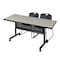 Kobe Rectangle FlipTop Table, 72" W, 29" H, Laminate Top, Maple MKFTM7230PL44BK - alternate 1